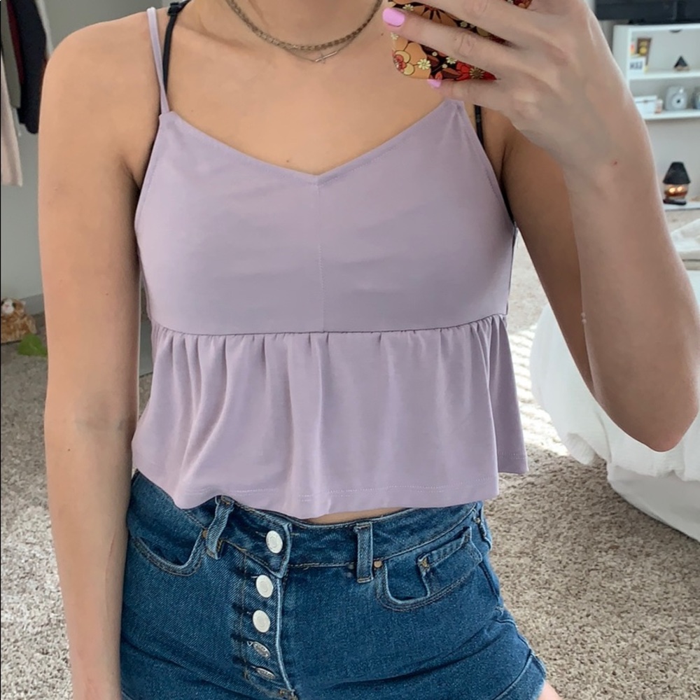 Lavender tank top open back